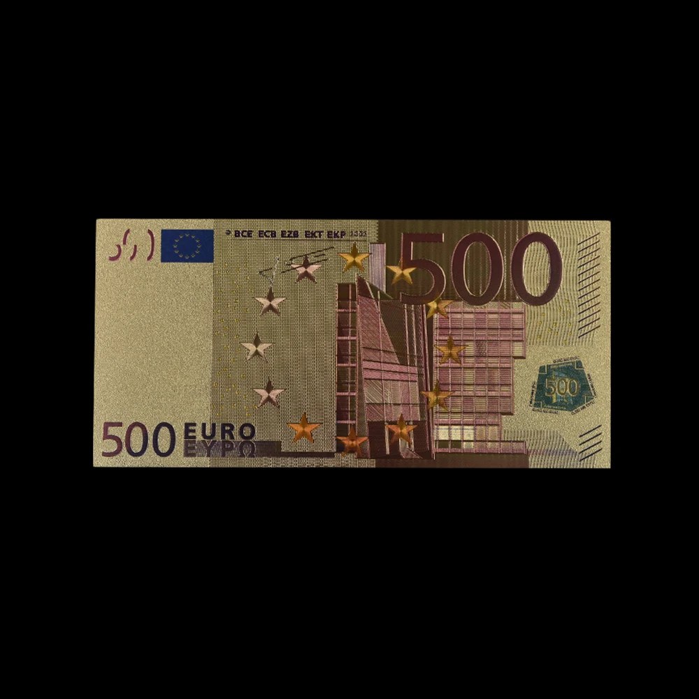 10 шт/партия цветные евро 500 евро банкноты в 24 K золото ЕС поддельные деньги изысканный ремесло коллекция подарки