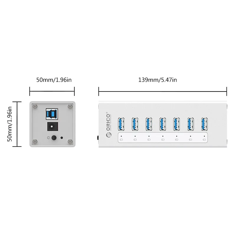 ORICO A3H7 A3H10 A3H4 алюминиевый стул с высокой скорости USB3.0 разветвитель 7-портовый USB3.0HUB компьютер концентратор с портом питания 4-портовый 10-портовый концентратор usb