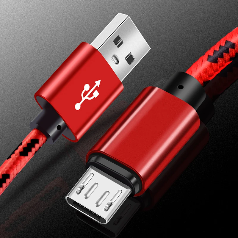 Микро USB кабель 2 м 1,5 м нейлон Быстрая зарядка USB кабель для передачи данных для samsung Xiaomi huawei планшет Android мобильный телефон usb зарядный шнур