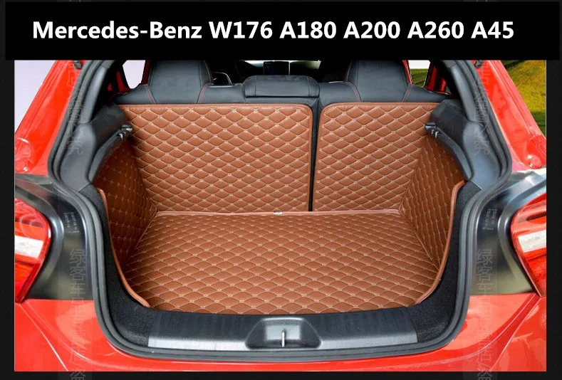 

Коврики для багажника Mercedes-Benz W176 A180 A200 A260 A45 2012-2019, кожаные коврики с вышивкой