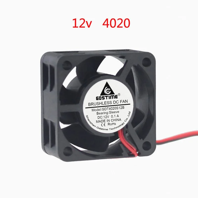 2 шт./лот 2pin 40*40*20 мм 12 в пост. Тока 4020 4 см 40 большой поток воздуха 6000 об/мин осевой