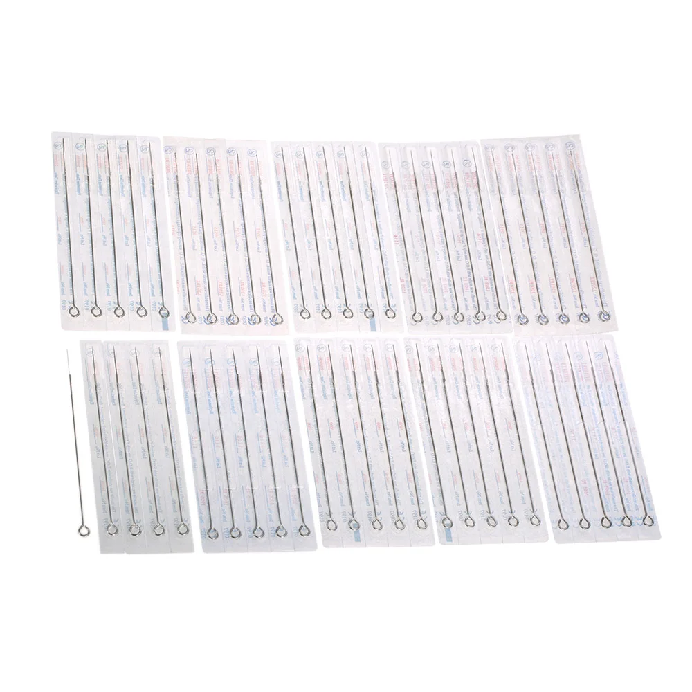 

100Pcs Disposable Mixed Tattoo Needle Set 1RL 3RL 5RL 7RL 9RL Stainless Steel Round Liner Professional Tattoo Tool Kit