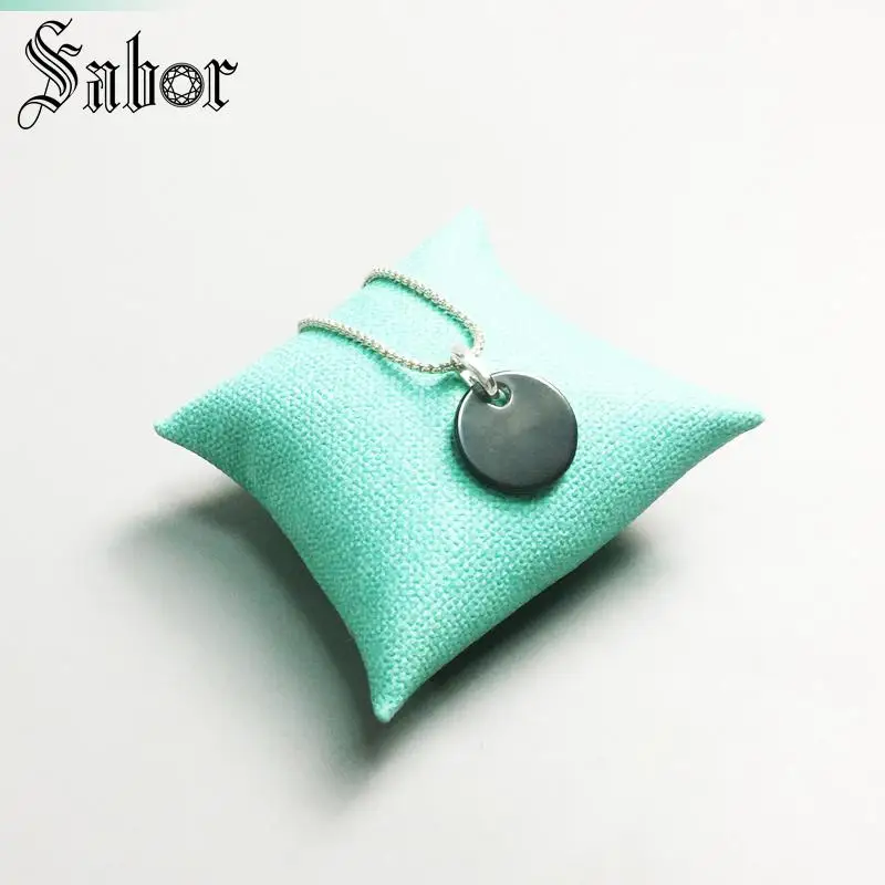 Кулон из гематита с Круглым Диском серебряного цвета для женщин и мужчин