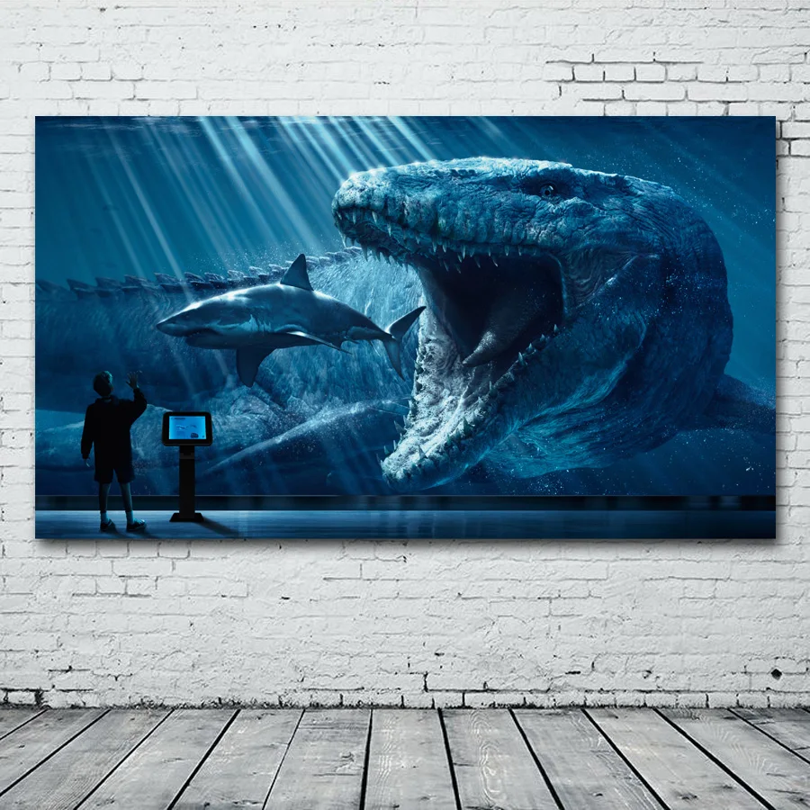 Из фильма Парк Юрского периода Акулы динозавры доисторических монстров стены