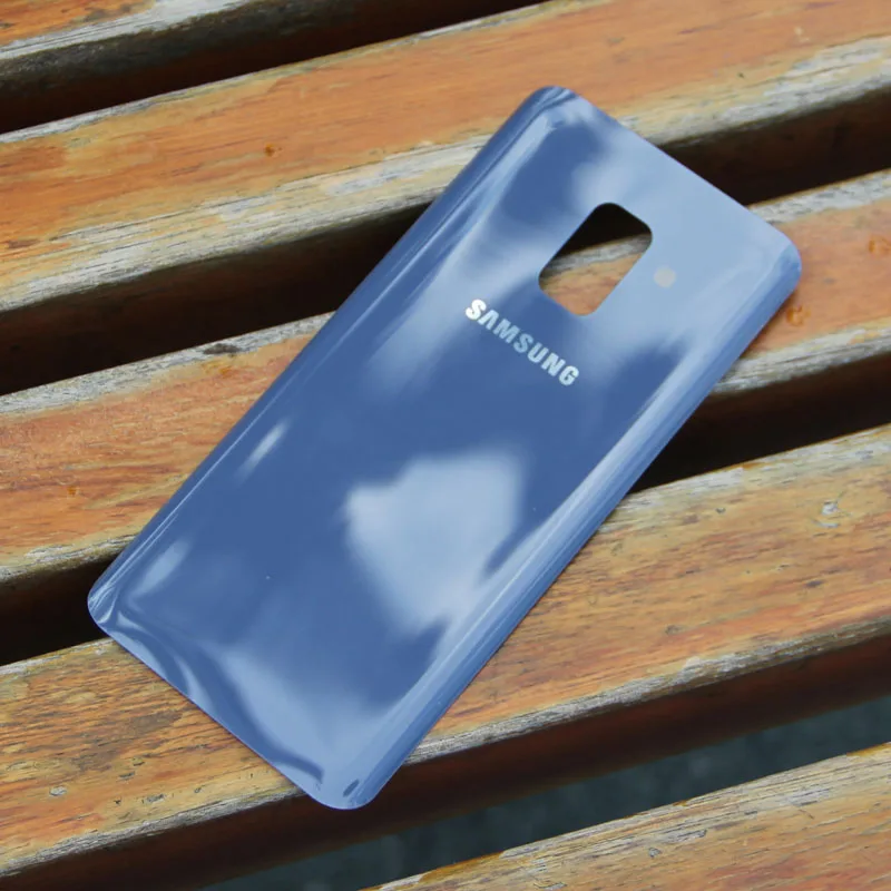Blue Samsung Стекло Батарея задний Чехол для GALAXY A8 Edition A530N SM-A530N A530F телефон Батарея задняя крышка задняя Батарея крышка чехол s - Цвет: Blue