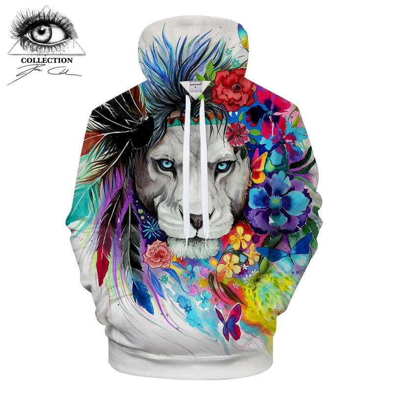 

King of the lion by Pixie cold Art 3D Animal Hoodies Men Sweatshirts Brand Tracksuits Casual Pullover Unisex Hoodie ZOOTOP BEAR