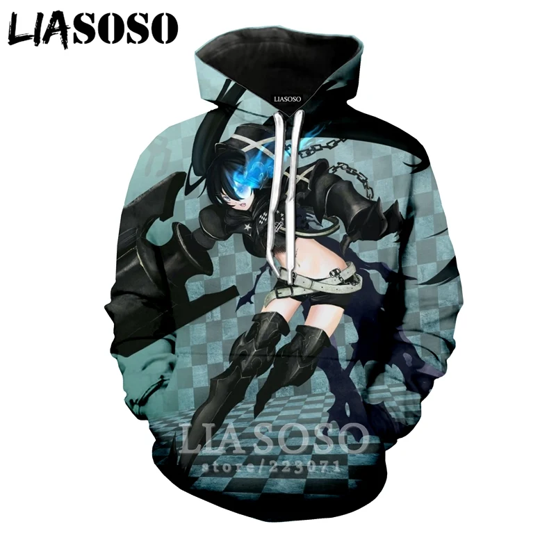 LIASOSO новинка зимы 2019 Мужская и Женская толстовка с 3D принтом аниме Черный Рок