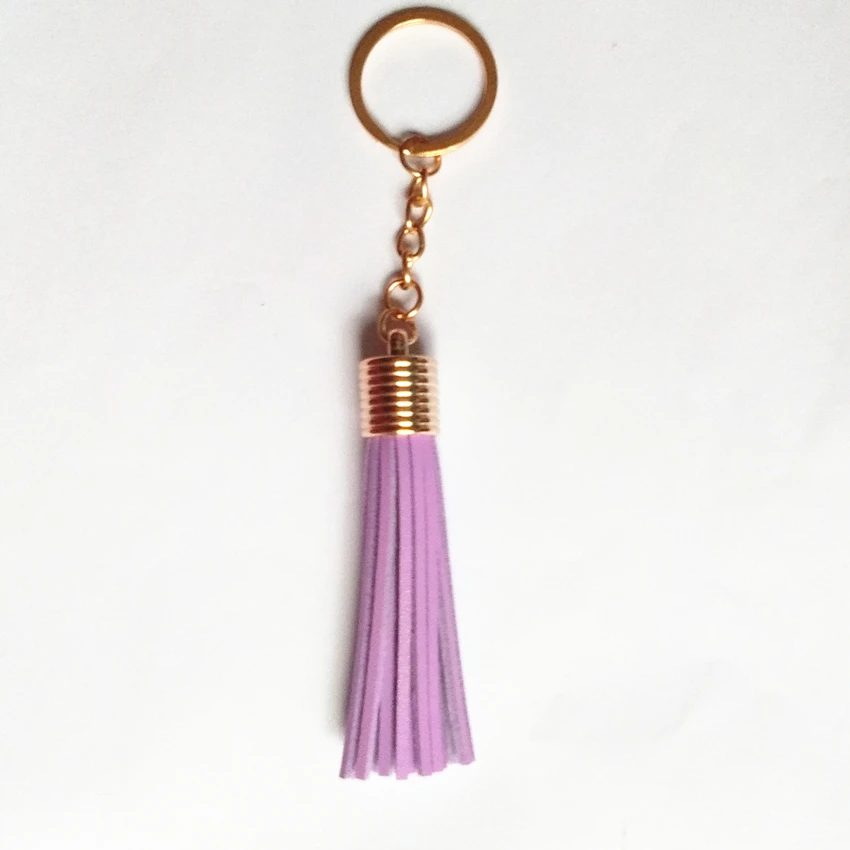 12pcs Mini Pu Leather Tassels Key Chain Women Simple Tassel Keychain Bag Pendant Rose Gold Color Cap Car Holder Jewelry | Украшения и