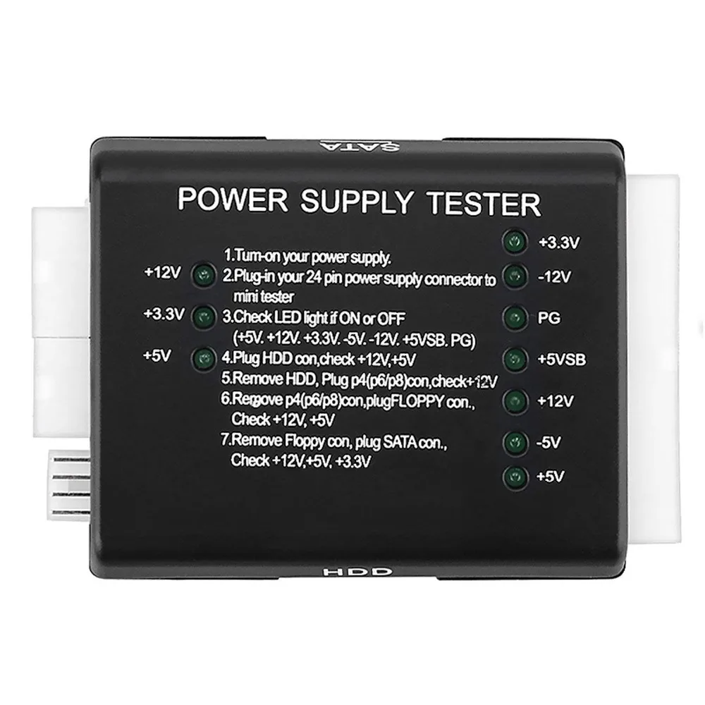 ПК компьютер 20 Pin 24 блок питания Тестер ATX SATA HDD проверка мощности измерительный