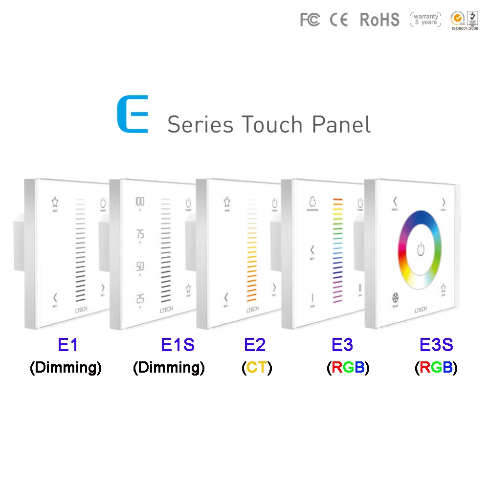 E1/E1S/E2/E3/E3S настенное крепление 2.4GH RF Затемнение/CT/RGB led переключатель сенсорной