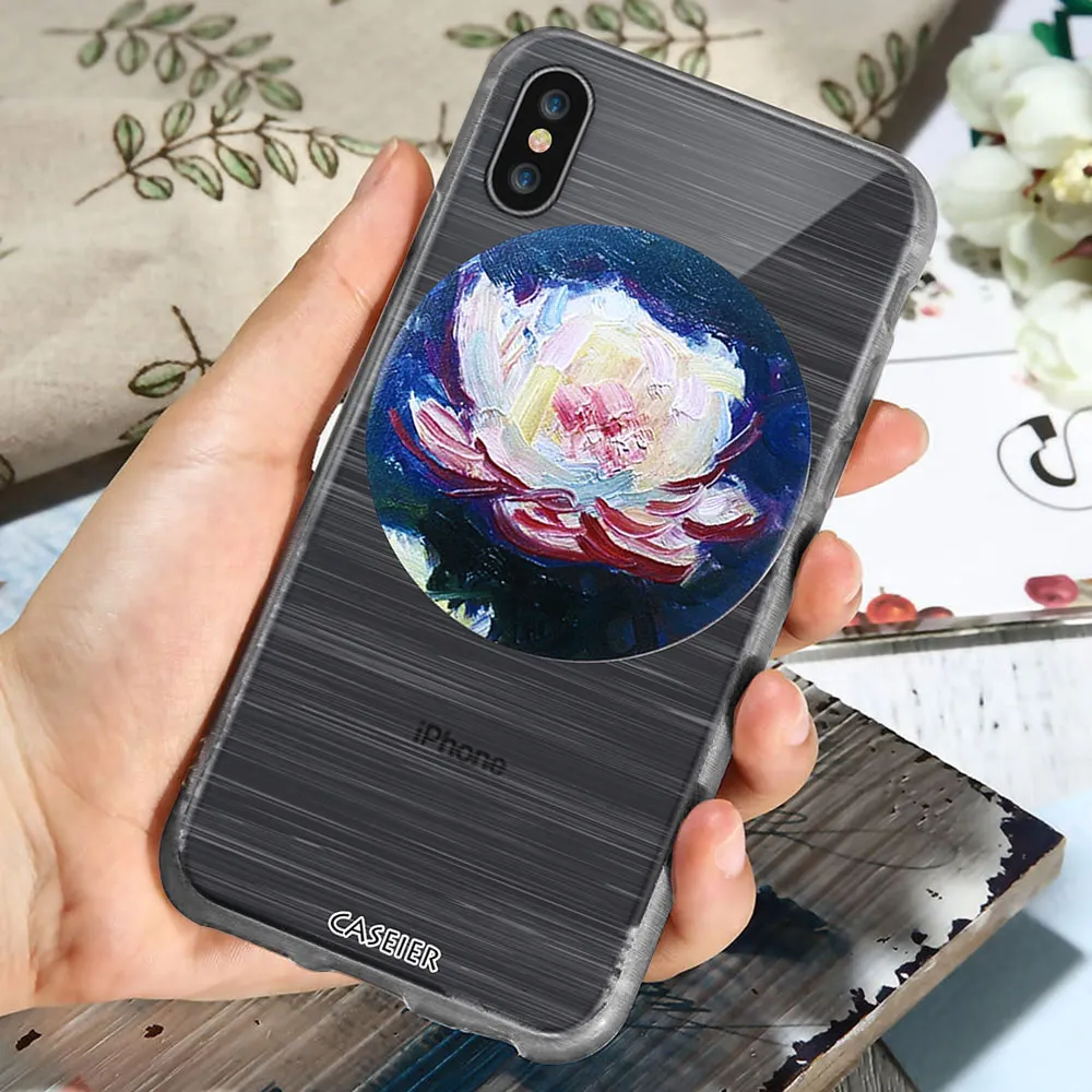 Caseier чехол для телефона iPhone 7 8 Plus мягкая TPU силиконовые Коке IPhone X 6 6s Моне живопись