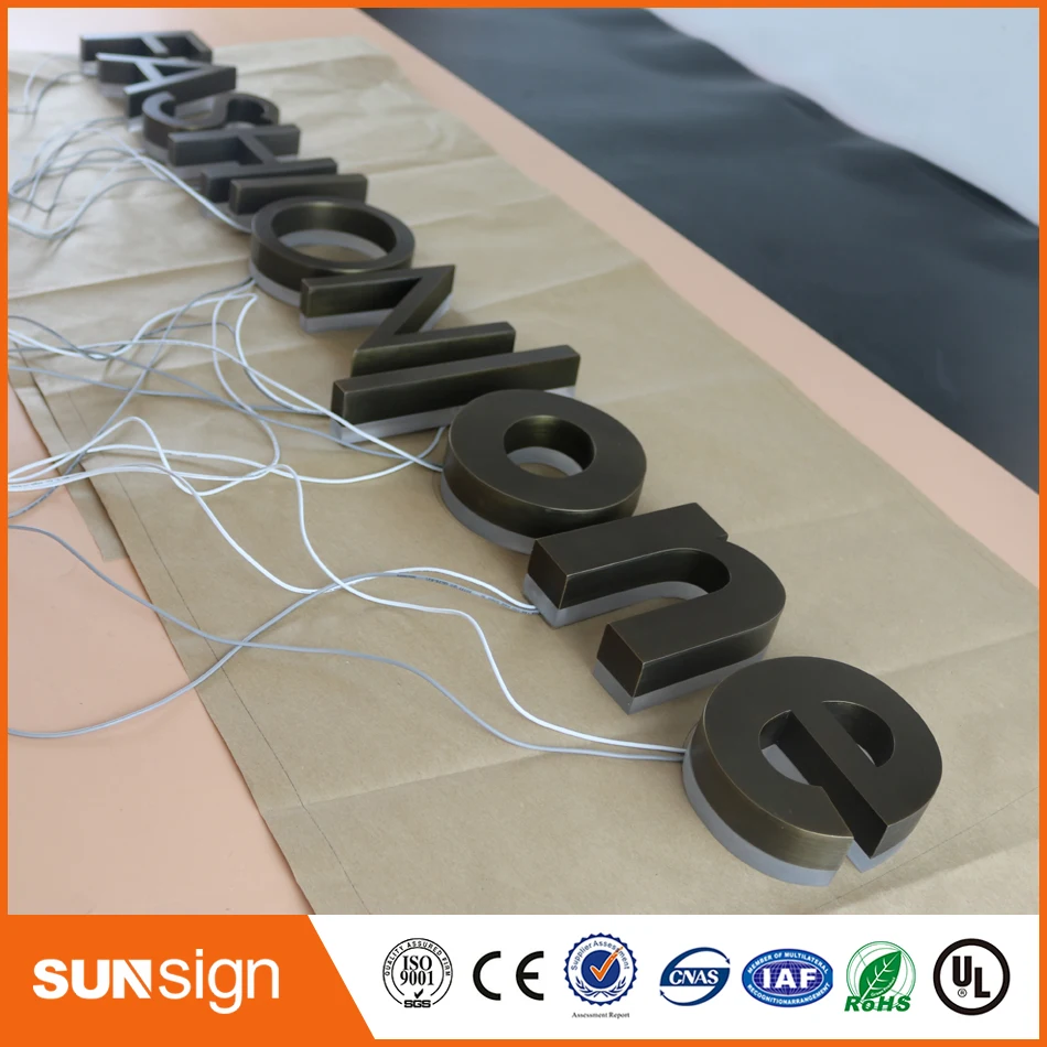 Factory Outlet Outdoor stainless steel LED 3d letter sign logo BACKLIT acrylic lighting up led | Электронные компоненты и