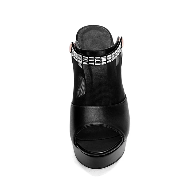 

Dilalula Hot Sale Plus Size 33-44 Platform Summer Mules Women Super High Heels Sexy Party Date Summer Sandals Female Shoes Woman