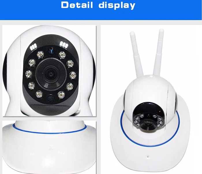 720P 960P 1080P HD широкоугольная Wi Fi IP камера P2P CCTV ИК ночного видения двойная антенна 2