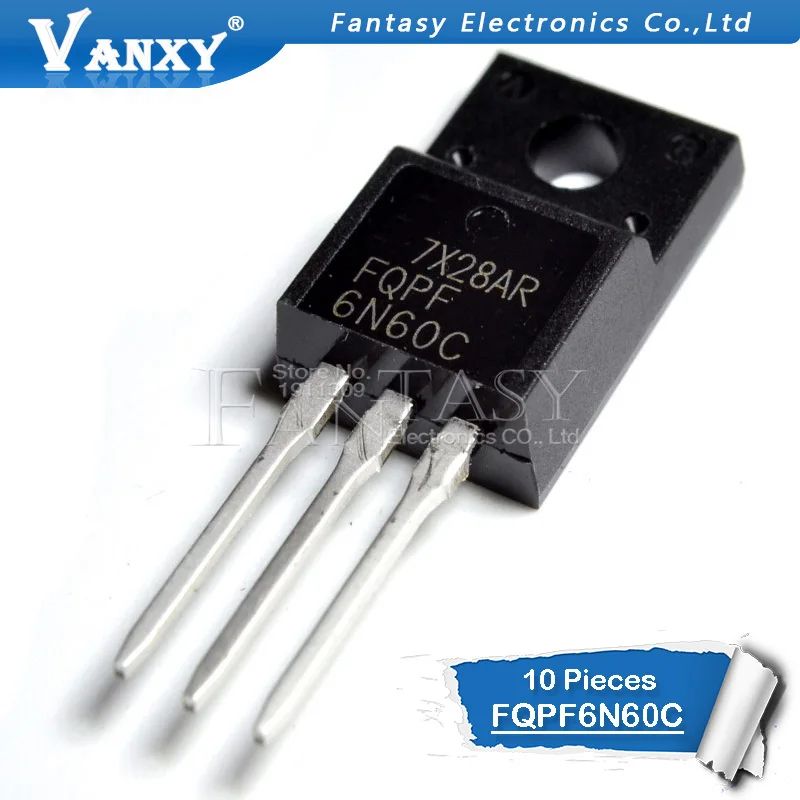 10 шт. FQPF6N60C-220 6N60C 6N60 TO220 FQPF6N60 TO-220F MOS полевой транзистор
