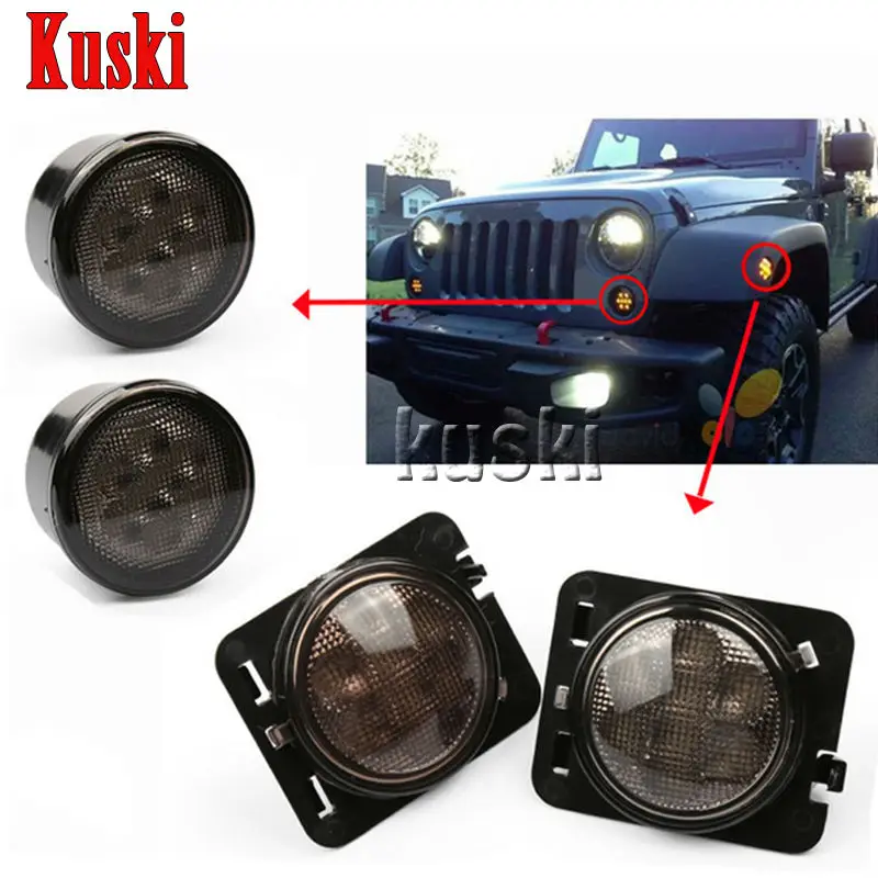 4 шт Черный светодиодный переднее крыло вспышек указатель поворота светильник