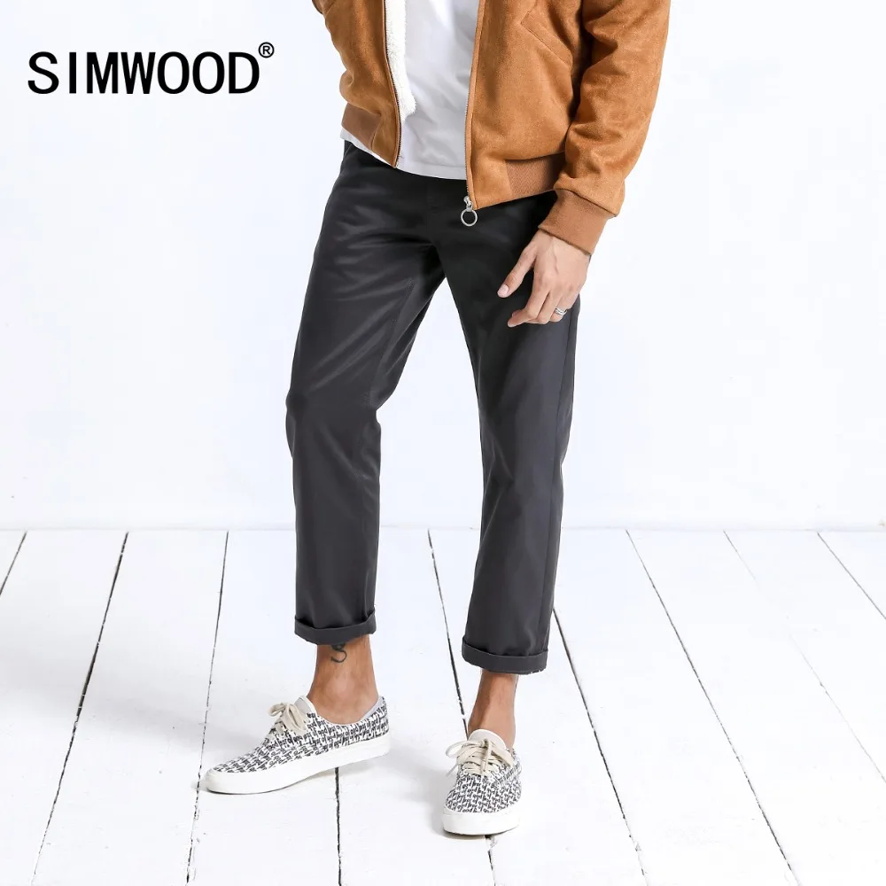 Мужские повседневные брюки SIMWOOD штаны длиной до щиколотки 2019 из 100% хлопка