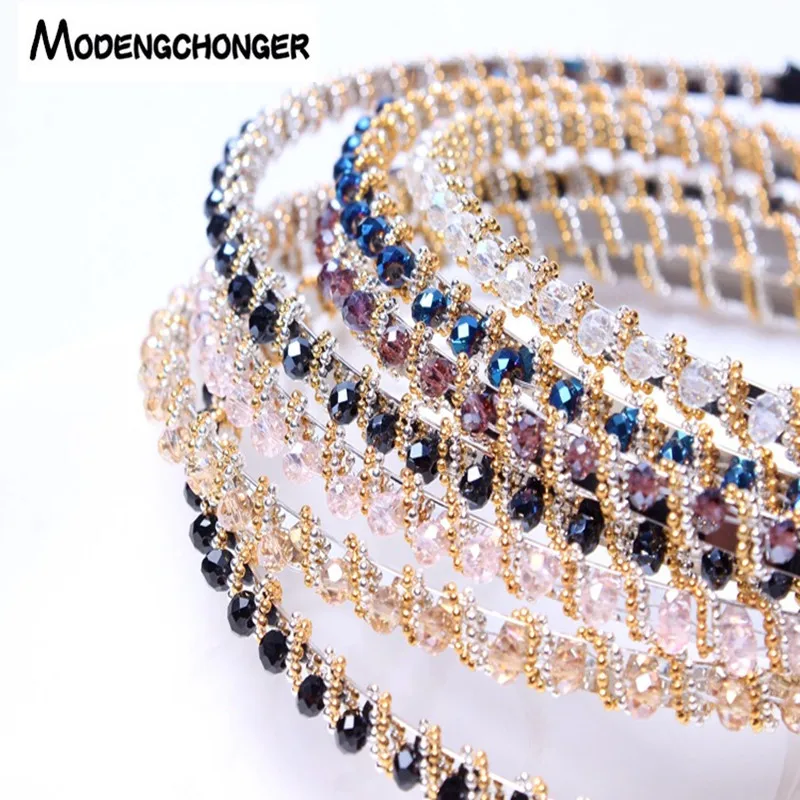 

For Women Girls Shiny Luxury Rhinestone Hair Band High Quality Diamond Hair Hoop Non-slip Headband Hair Bezel Hair Accessories