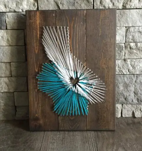 

String Art Two State Wooden Sign, String Art Sign, Christmas Present, Double State Sting Art Sign, Two State String Art,
