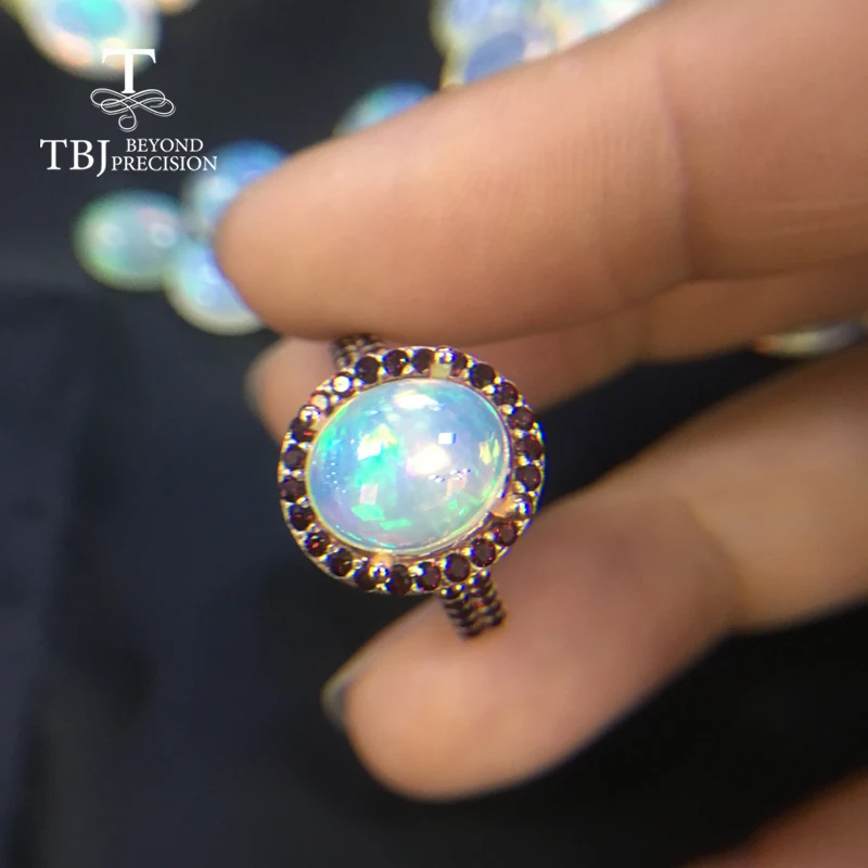 Женское кольцо с эфиопским опалом TBJ украшение из драгоценных камней в оправе