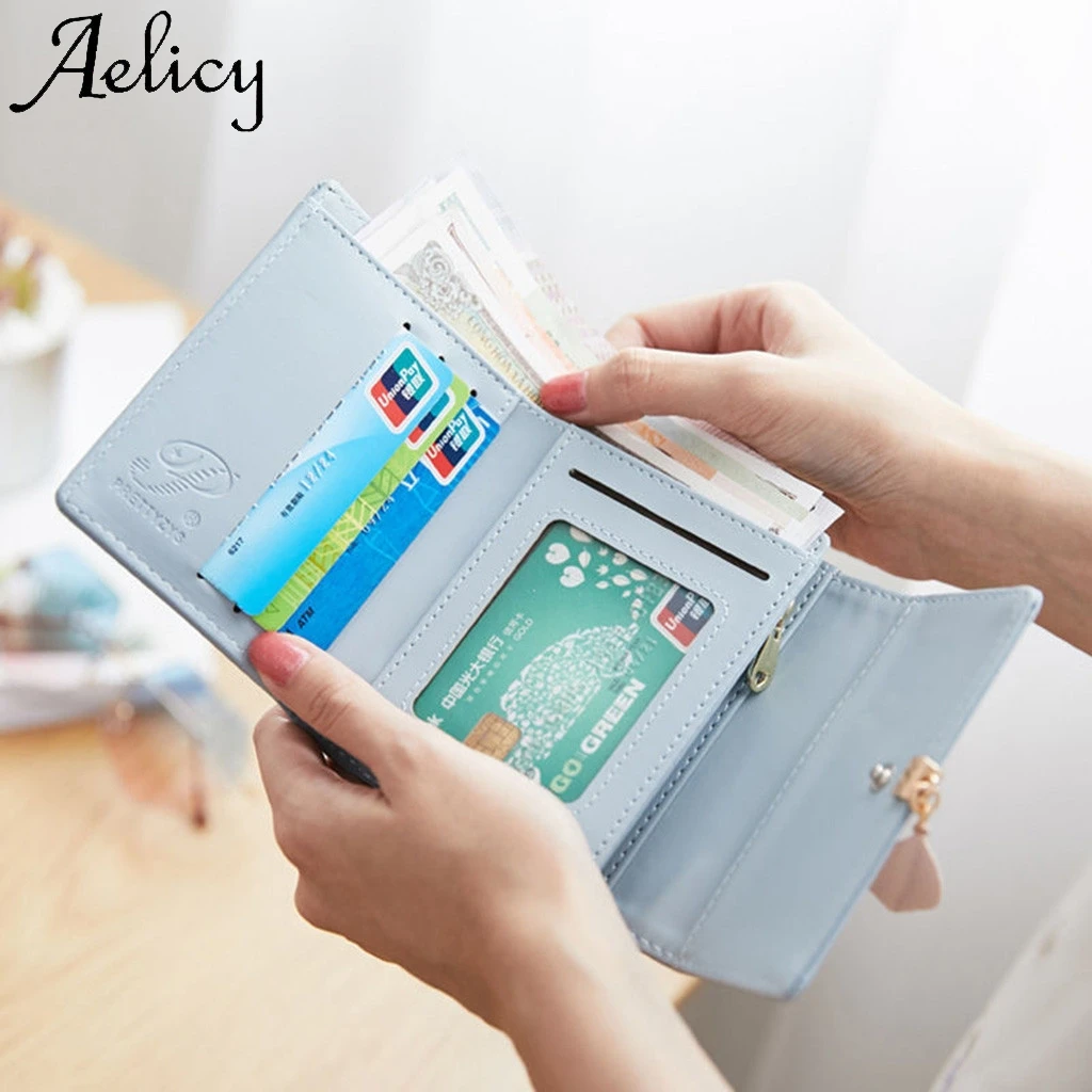 Aelicy женская модная сумочка с держателем короткий складной кошелек портмоне