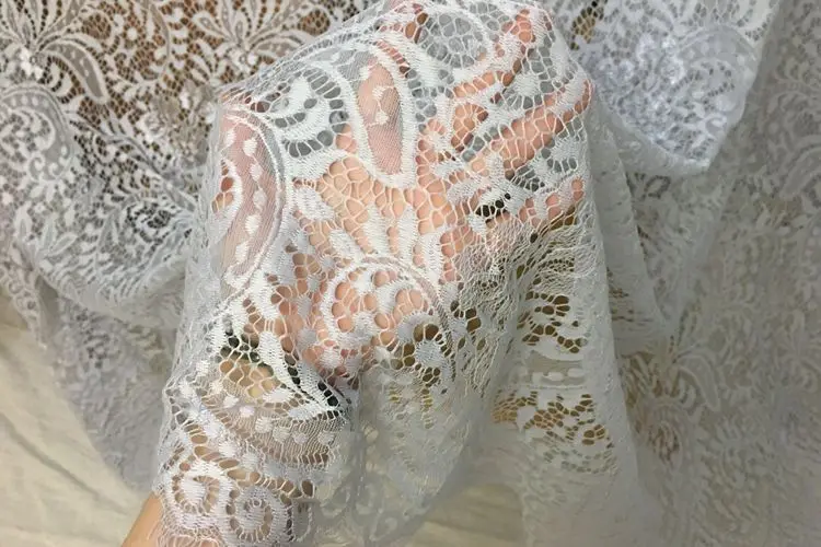 3 м/лот, 12 цветов, аксессуары для одежды DIY, кружевная ткань для ресниц, 150 см, сделай сам, свадебное платье, занавеска, украшение, белый, черный