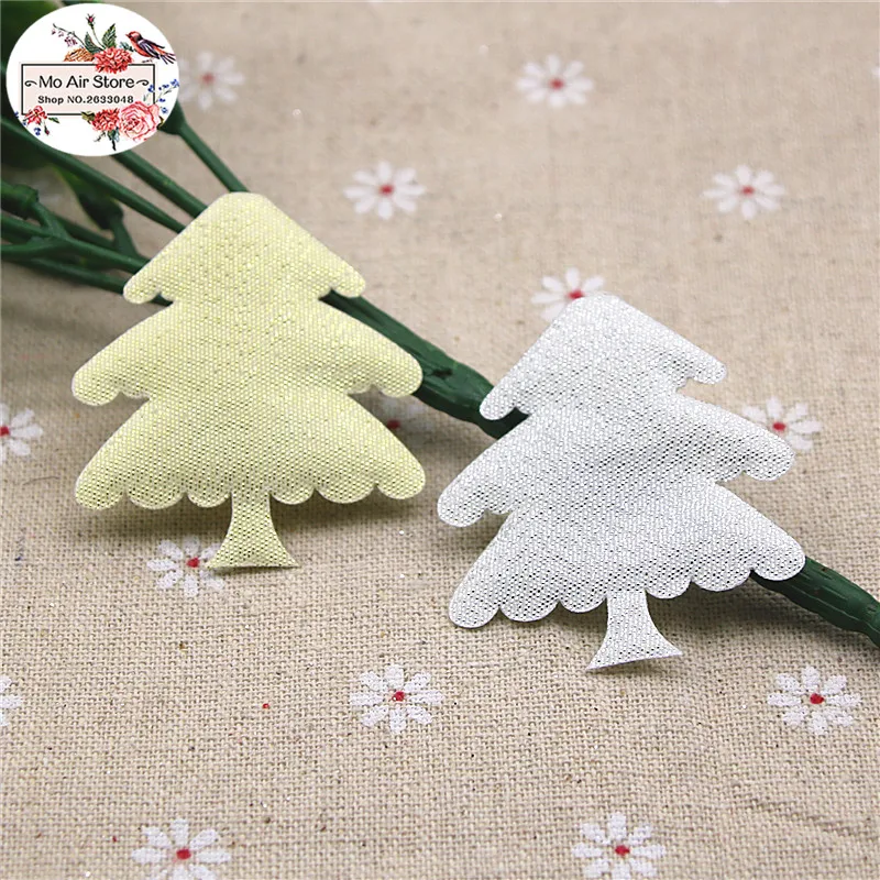 20pcs Cloth patches golden/silver Christmas tree Appliques for clothes Sewing Supplies diy craft ornament | Дом и сад