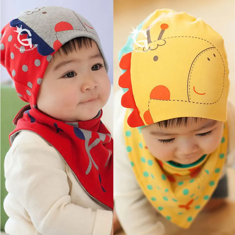 

Giraffe Baby Beanie and Bandana Bibs Hat Sets for Baby Girls and Boys