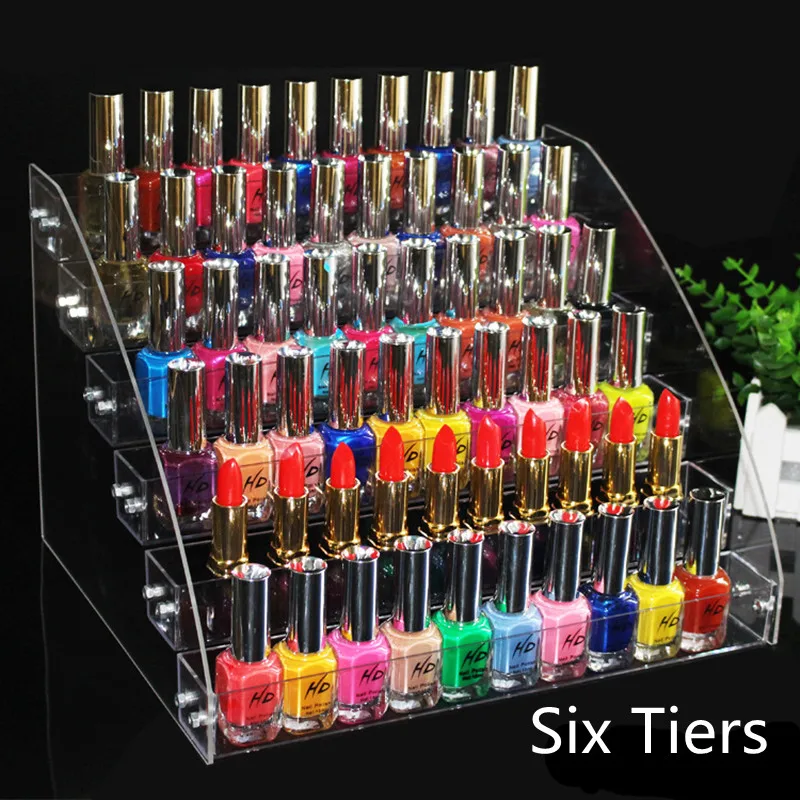 Прозрачный акриловый Органайзер для макияжа 6 ярусов подставка ювелирных