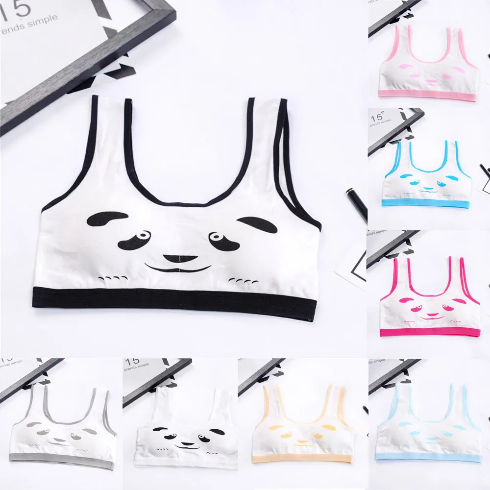 Милое нижнее белье с принтом для девочек подростков Бюстгальтер учащихся Новый
