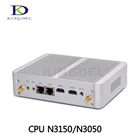 Безвентиляторный Настольный ПК Barebone мини ПК Intel Celeron N3150 четырехъядерный N3050 двухъядерный, 4 * USB 3,0, 2 * HDMI, 2 * LAN, TV Box, Box PC