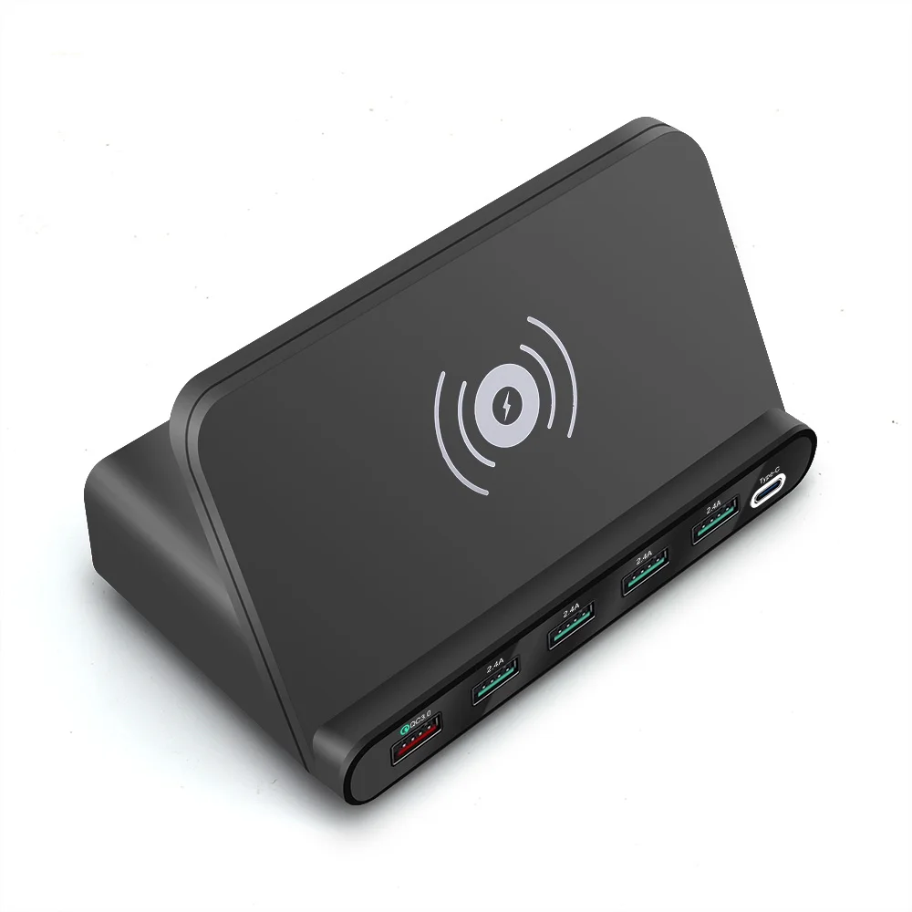 FDGAO Qi Беспроводное зарядное устройство usb зарядка 60 Вт Быстрая зарядка 3,0 держатель для iPhone XS X 8 samsung huawei type-C адаптер переменного тока