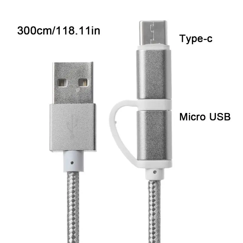 2в1 автомобильный Micro usb type C кабель передачи данных для быстрой зарядки для samsung Oneplus Xiaomi huawei htc SONY Автомобильный Кабель