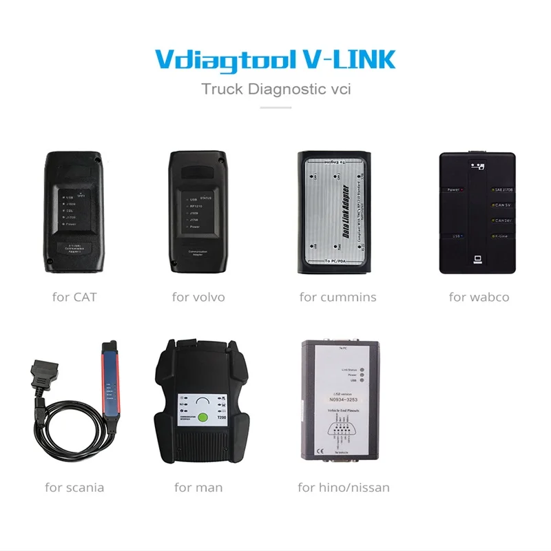 VDIAGTOOL V-LINK все инсталляторы Wi-Fi сверхмощный грузовик диагностический инструмент лучше чем 125032 USB ссылка для CAT/Cummins/Volvo