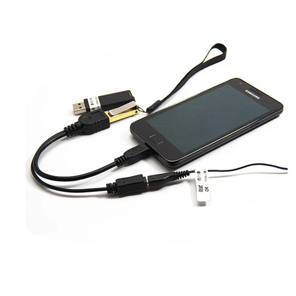 Микро USB штекер к микро гнездо хост OTG кабель адаптер Y разветвитель JYnEE power