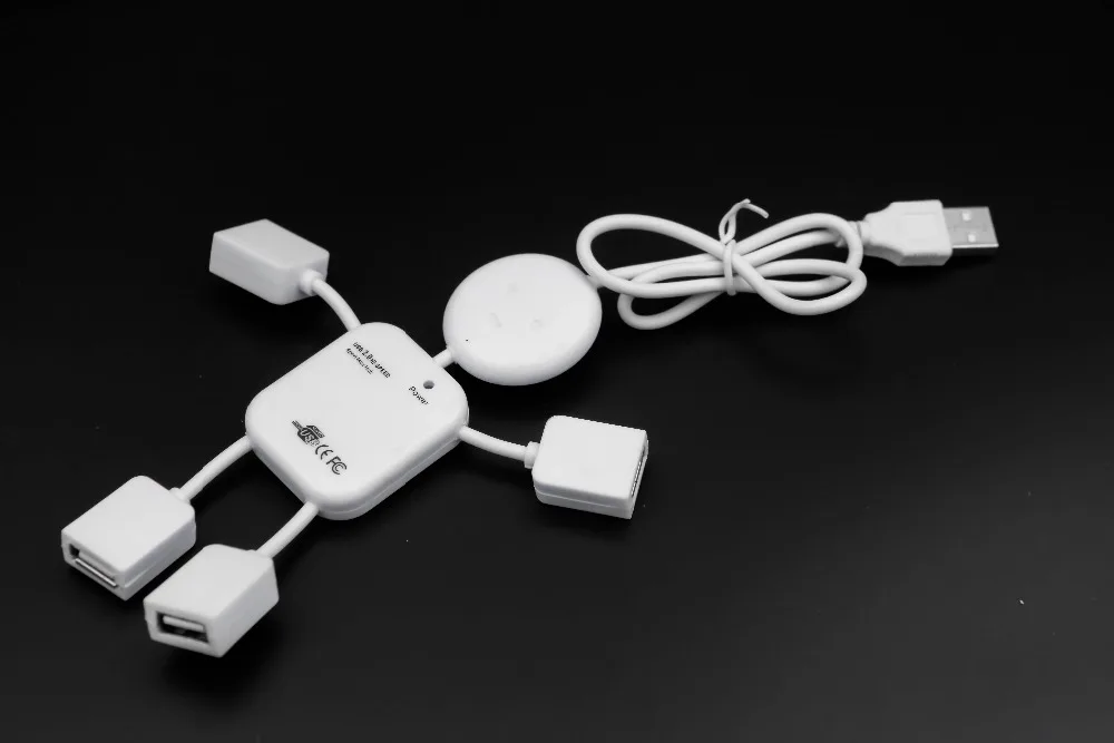 

New 4 Port Hub High-Speed USB1.1 Humanoid Splitter Cable Adapter For Laptop PC