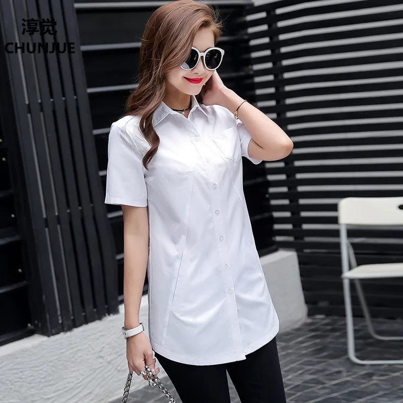 Большие размеры 5XL Женские топы и блузки 2019 мода Blusa офисная с коротким рукавом
