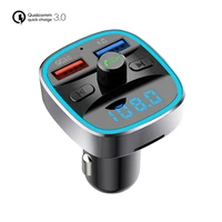 quick charge 3 0 car charger for huawei p30 pro handsfree fm transmitter bluetooth car mp3 player dual usb fast phone charger