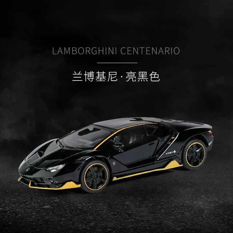 Bright black Высокая моделирования изысканная коллекция игрушки LP770 1:32 автомобиль сплав спортивный автомобиль модель Отлитая под давлением Супер гоночный автомобиль для детей модель - Цвет: Bright black