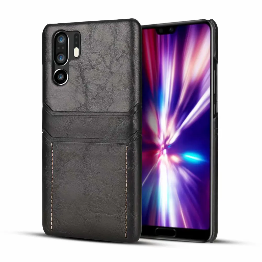 Black Роскошный кожаный чехол для huawei P30 P30 Pro Чехол 2 слота для карт матовая задняя крышка для huawei P30 P 30Pro P30pro Fundas чехол бампер - Цвет: Black