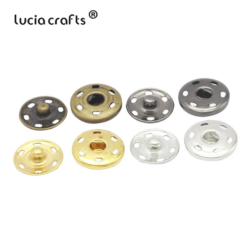 Lucia crafts 10set/lot Metal Press Studs Sewing Button Snap Fasteners Sewing  Clothes Bags Accessories G0711