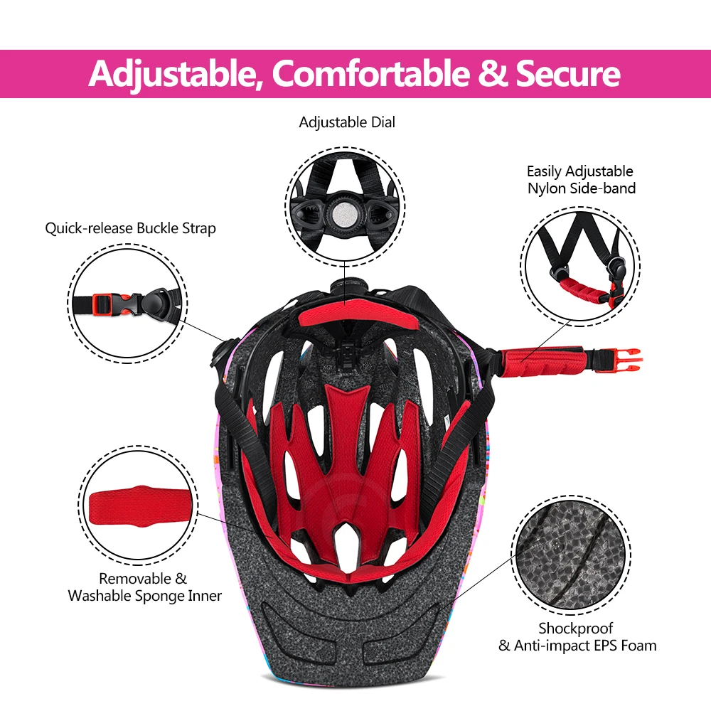 Велосипедный шлем Ftiier Pro со съемными светодиодами для мальчиков и девочек защита