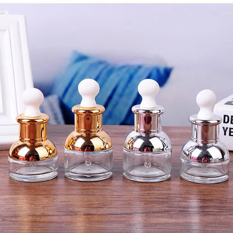 Дорожная пустая прозрачная стеклянная бутылка с пипеткой 20 мл 30 прозрачный