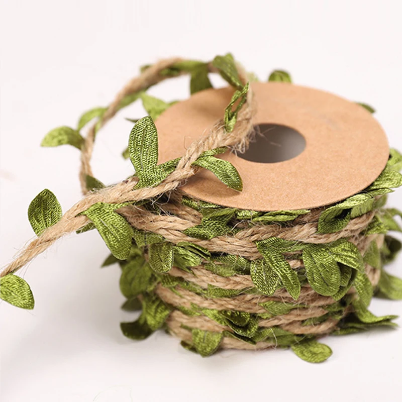 Упаковка букета веревка 5 мм м моделирование зеленые листья Плетения Из