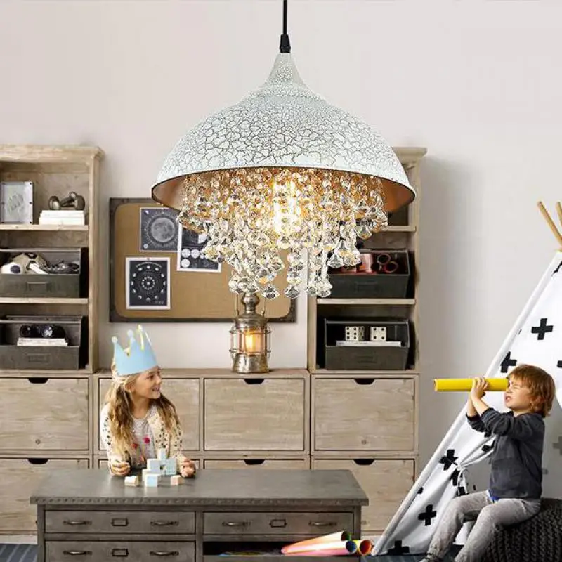 Примитивный марокканский стиль железный подвесной светильник с кристаллами и