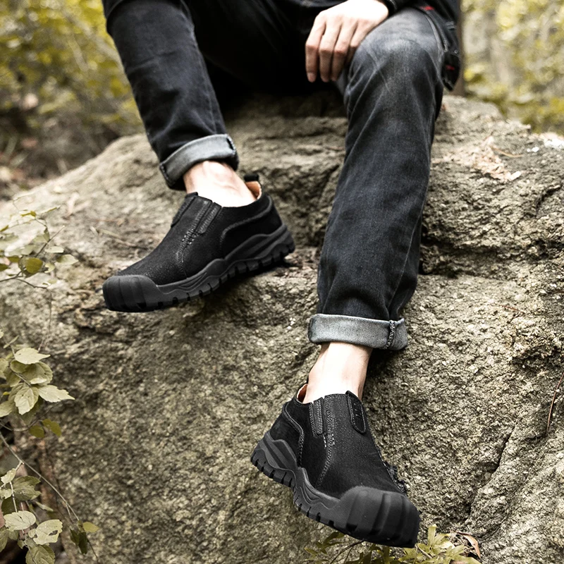 Мужская кожаная повседневная обувь большого Size38-45 с круглым носком на шнуровке