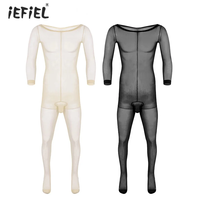 Мужское нижнее белье обтягивающие эластичные строгие чулки с длинными рукавами