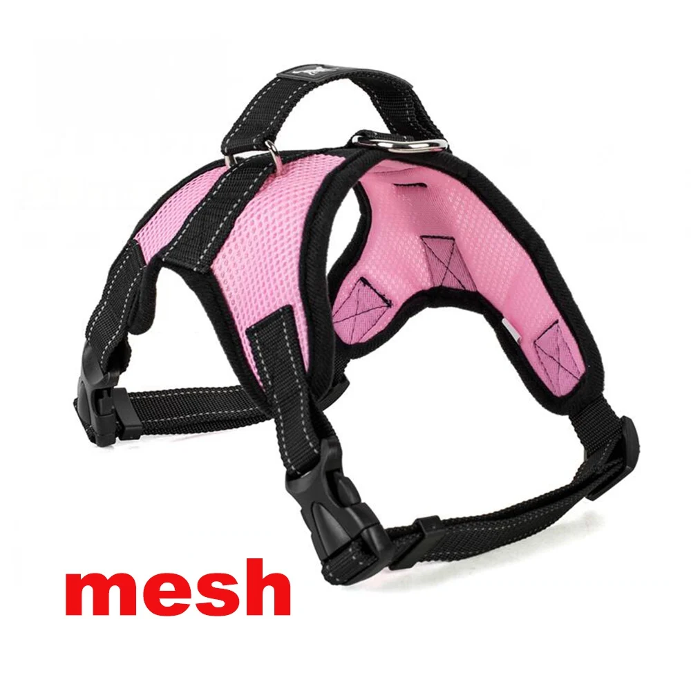 Mesh Pink Светоотражающий Поводок для домашних животных, собак, ошейник для больших собак, поводок, регулируемый поводок для больших и маленьких собак, намордник, жилет питбуля - Цвет: Mesh Pink