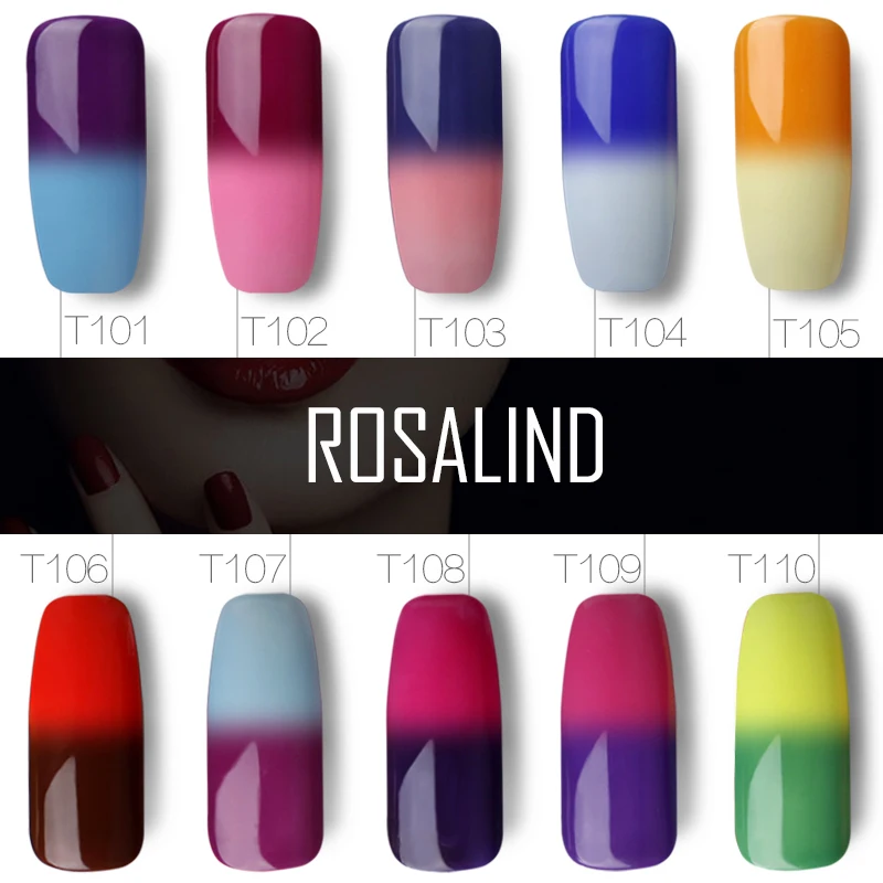 ROSALIND гель 1S температурный меняющий цвет 10 мл Лак для ногтей верхнее Базовое