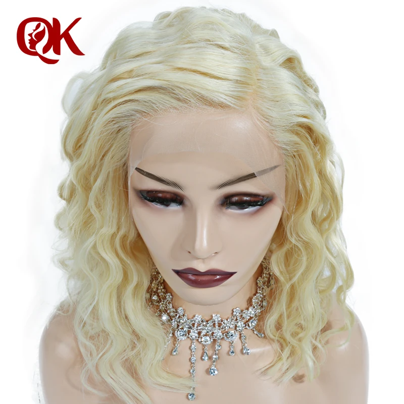 Queenking человеческие волосы 180% плотность платина блондинка короткий Боб